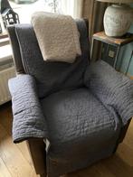 Fauteuil hoes beige en grijs, Huis en Inrichting, Fauteuils, Verzenden, Zo goed als nieuw, 75 tot 100 cm