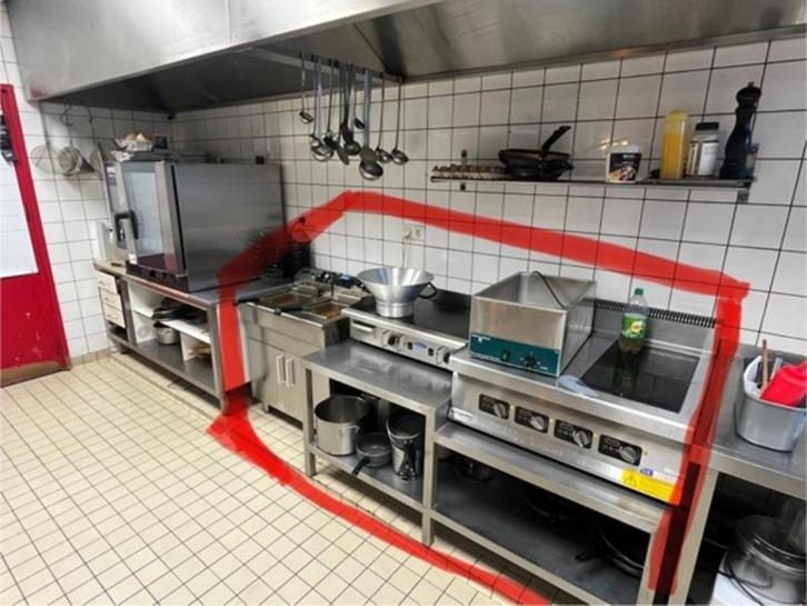 Complete, professionele horecakeukencombinatie, Zakelijke goederen, Horeca | Keukenapparatuur, Fornuis, Frituur en Grillen, Gebruikt