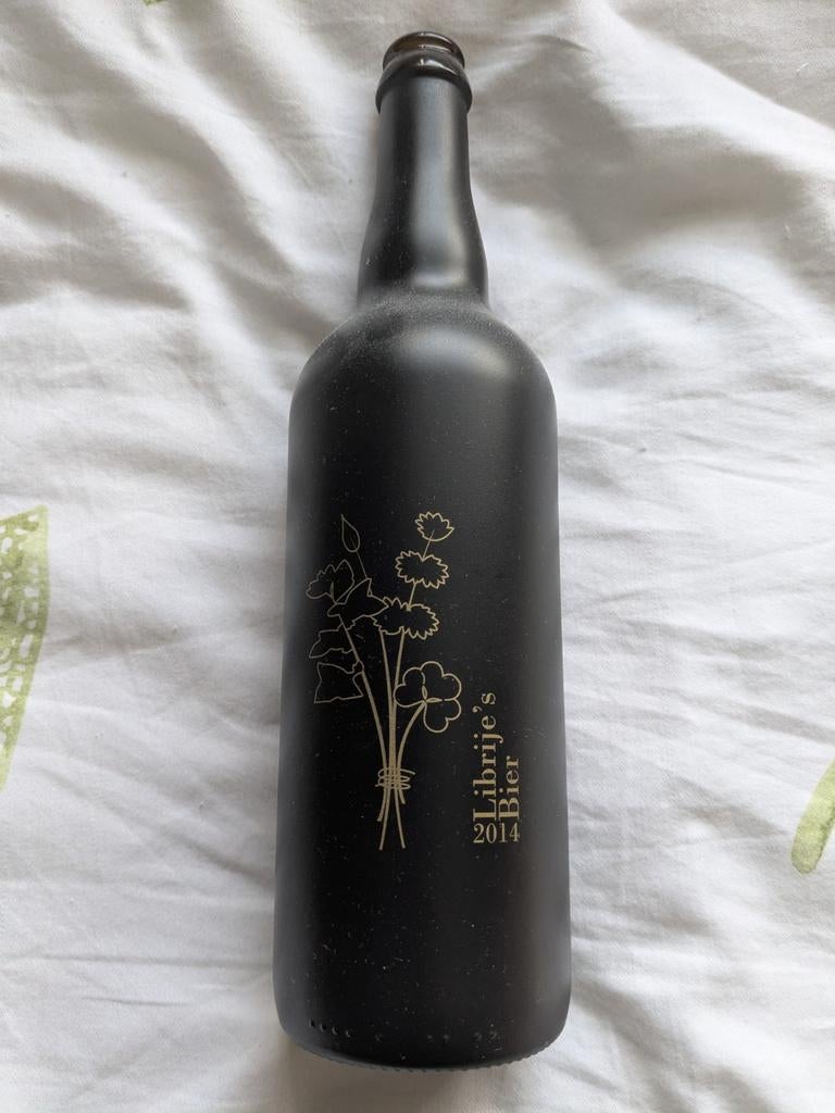 Zwarte Librije Bier Fles 2014 (leeg), Ophalen of Verzenden, Gebruikt, Overige soorten, Overige typen