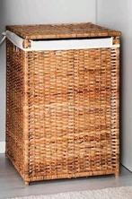 IKEA riet rotan wasmand met deksel en katoenen hoes 41x41x60, Ophalen, Zo goed als nieuw, Rechthoekig, Riet