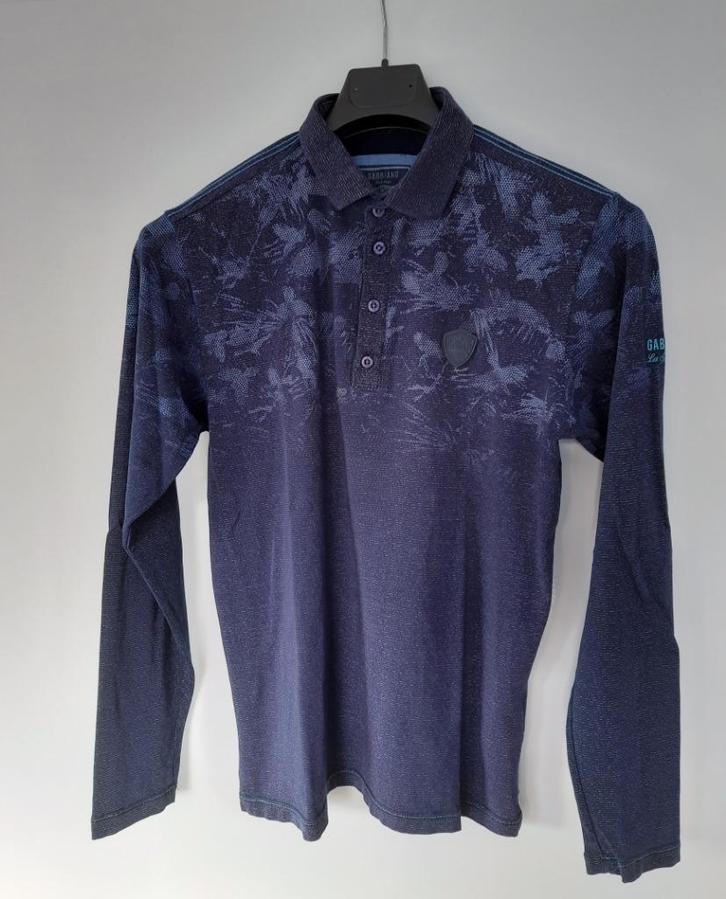 Gabbiano blauwe polo lange mouw-longsleeve maat S strijkvrij, Kleding | Heren, Polo's, Gedragen, Maat 46 (S) of kleiner, Blauw