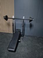 NIEUWSTAAT! Multifunctionele halterbank met halterset, Ophalen, Zo goed als nieuw, Fitnessbank