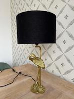 Goudkleurige tafellamp met kraanvogel, Huis en Inrichting, Lampen | Tafellampen, Ophalen, 50 tot 75 cm, Vintage, Zo goed als nieuw