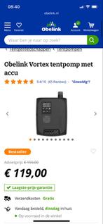 Obelink Vortex Tentpomp met Accu - Zo Goed Als Nieuw!, Verzenden, Nieuw
