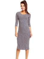 Knielange jurk, grijs gemêleerd, maat 40 (nieuw), Maat 38/40 (M), Nieuw, Ophalen of Verzenden, Grijs