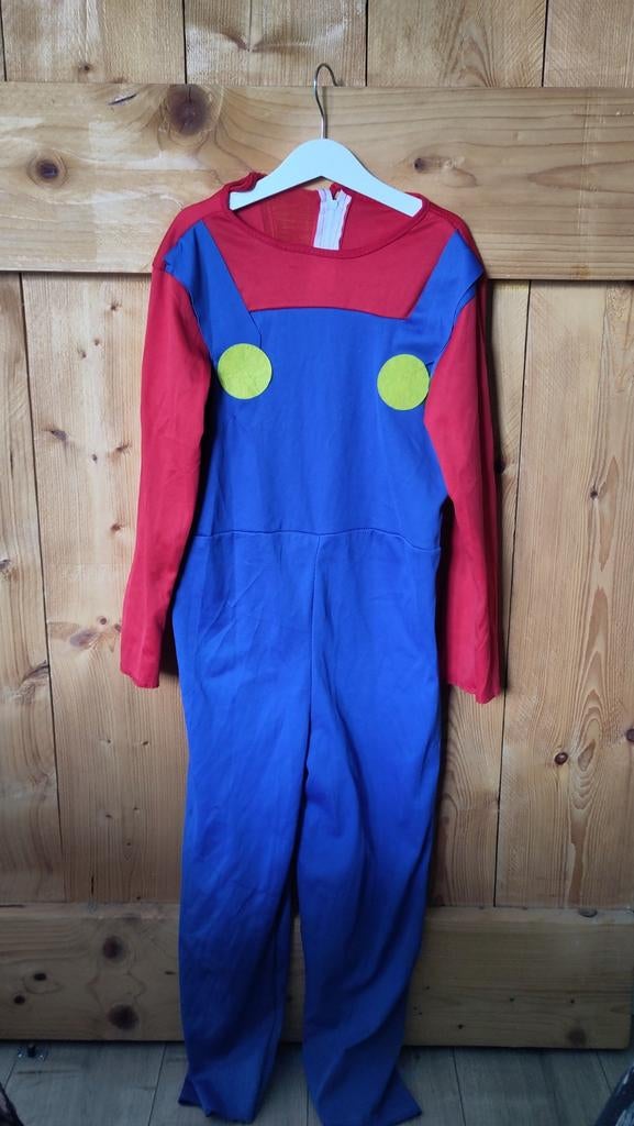 Mario Carnavalspak, Kinderen en Baby's, Carnavalskleding en Verkleedspullen, Ophalen of Verzenden, Gebruikt, 134 t/m 140, Jongen of Meisje