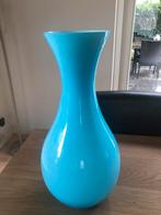 Vaas, glas, Minder dan 50 cm, Glas, Blauw, Ophalen of Verzenden