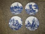 4 delftsblauwe borden, Antiek en Kunst, Antiek | Wandborden en Tegels, Ophalen
