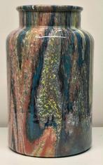 vaas gegoten uniek epoxy handmade pouring art kunst vazen, Overige kleuren, Ophalen of Verzenden, Minder dan 50 cm, Glas