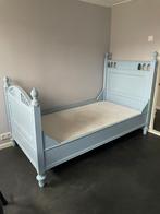 Antiek Houten Bed - Blauw, Ophalen, Gebruikt, 90 cm, Eenpersoons