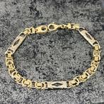 14k gouden armband massief schakel koningsschakel, Ophalen of Verzenden, Zo goed als nieuw, Goud, Zilver