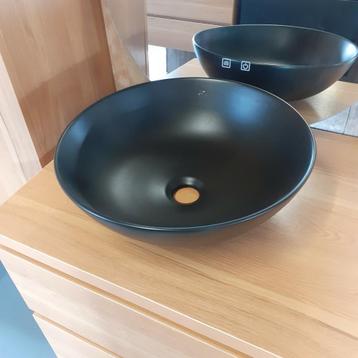 Keramiek waskom, Badkamer, Mat zwart, 39cm, Luka  beschikbaar voor biedingen