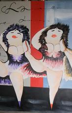 Dikke dames schilderij, Antiek en Kunst, Kunst | Schilderijen | Modern, Ophalen of Verzenden