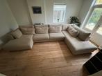 U-bank crème ecru kleur. 5-zits, Huis en Inrichting, Banken | Complete zithoeken, Ophalen, Gebruikt, Stof