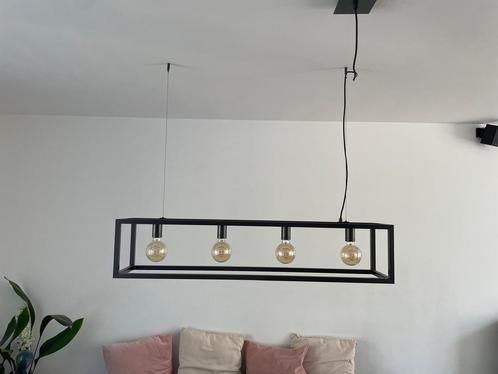 Hanglamp industrieel staal, 4 lampen, antraciet, Huis en Inrichting, Lampen | Hanglampen, Zo goed als nieuw, Ophalen