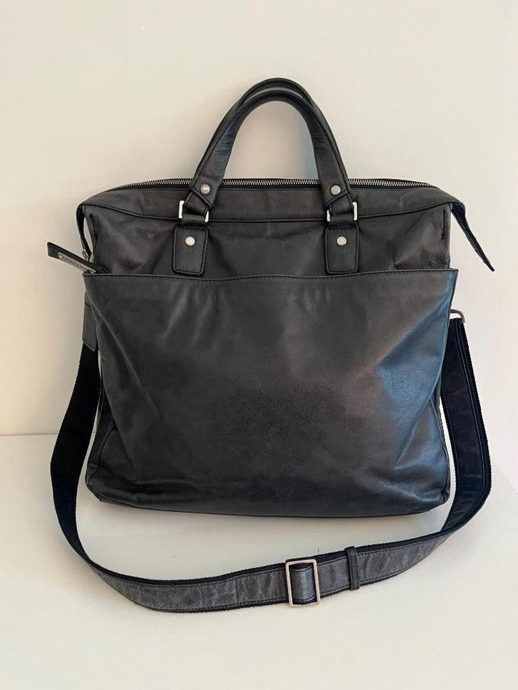 Laptoptas heren, Arthur & Aston, Sieraden, Tassen en Uiterlijk, Tassen | Schoudertassen, Gebruikt, Overige merken, Grijs, Leer