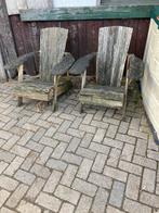 2 baerchairs tuinstoelen met voetenbankhout 50 euro, Gebruikt, Hout, Ophalen