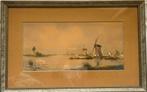 Aquarel van M. de Jongere in oude lijst, Antiek en Kunst, Ophalen