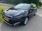 Peugeot 308 1.2 E-thp 130pk 2015 Blauw, Volledig leer, Auto's, Peugeot, Bluetooth, Zwart, 1199 cc, 1165 kg