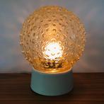 Plafondlamp, plfonnière, amber glas, vintage, retro, jr 70, Huis en Inrichting, Lampen | Plafondlampen, Ophalen of Verzenden, Zo goed als nieuw