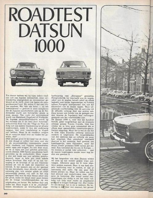 Roadtest DATSUN 1000, Autovisie 1967., Boeken, Auto's | Folders en Tijdschriften, Nieuw, Algemeen, Ophalen of Verzenden