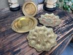 Marokkaanse vintage koperen bordjes wandbord oosters set, Ophalen of Verzenden