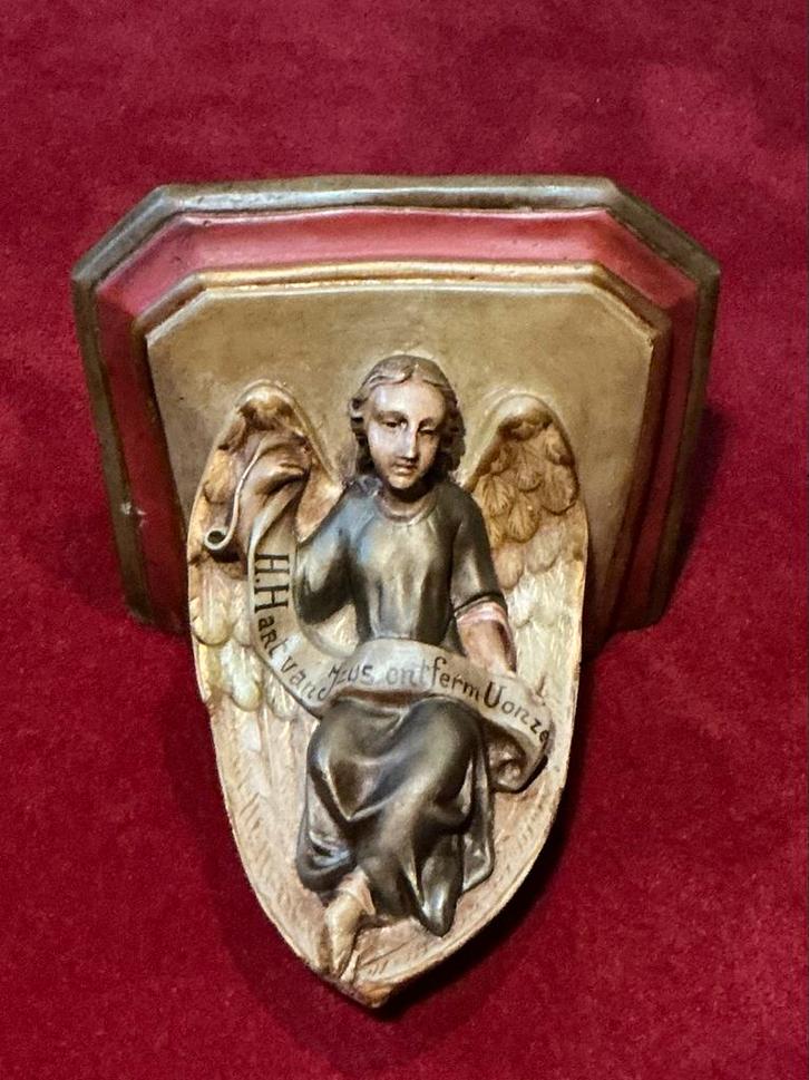 Zeldzame antieke engel ❤️ wand console kerk, Antiek en Kunst, Antiek | Religie, Ophalen of Verzenden