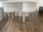 Mooie Eetkamer stoelen / barkrukken, Ophalen, Metaal, Twee, Wit