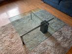 Stijlvolle Salontafel Glas/RVS/Natuursteen - Tijdloos Design, Gebruikt, 100 tot 150 cm, Vierkant, Ophalen of Verzenden