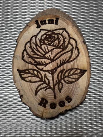 Geboortebloem Hout Schijf - Maandbloem Decoratie beschikbaar voor biedingen