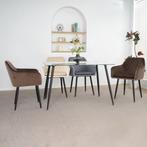 Lina® Noble - Velvet Eetkamerstoel - Bruin, Metaal, Mevsim Store, Bruin, Nieuw