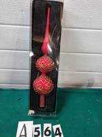 Piek rood gouden glitters glas , [a564], Diversen, Kerst, Ophalen of Verzenden, 'T Olde Gre-j, Info@toldegrej.nl, Endepoelstraat 20f Didam