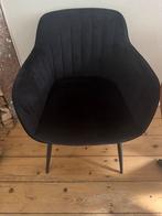 4 eetkamerstoelen velours zwart, Huis en Inrichting, Stoelen, Ophalen, Zo goed als nieuw, Zwart, Stof