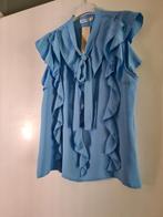 Lichtblauwe ruffle top - Made in Italy, Kleding | Dames, Blouses en Tunieken, Maat 38/40 (M), Blauw, Nieuw, Ophalen of Verzenden