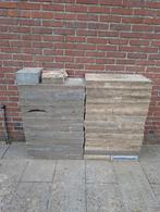 Partij Tuintegels Geel & Antraciet, Ophalen, Gebruikt, 10 m² of meer, Beton