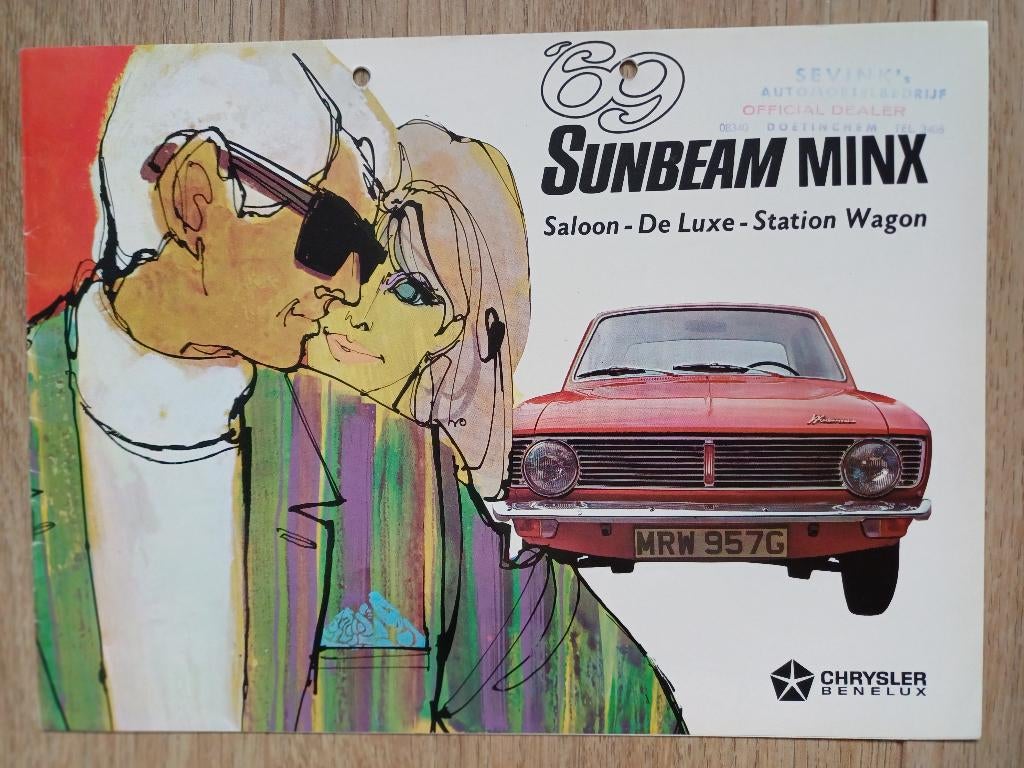 Sunbeam Minx brochure uit 1969, Verzenden, Gelezen, Overige merken