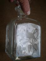 Kristallen karaf fles met mooi geslepen afbeeldingen van bl, Verzamelen, Glas en Borrelglaasjes, Ophalen of Verzenden
