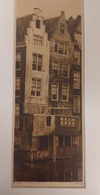 Ets Grachtje Amsterdam - Dirk Harting, Antiek en Kunst, Kunst | Etsen en Gravures, Ophalen of Verzenden