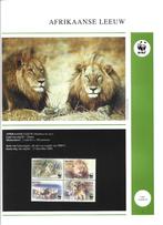 Leeuwen wwf wnf 2004 Ghana +4fdc bedreigde diersoorten +teks, Postzegels en Munten, Ophalen of Verzenden, Postfris, Dier of Natuur