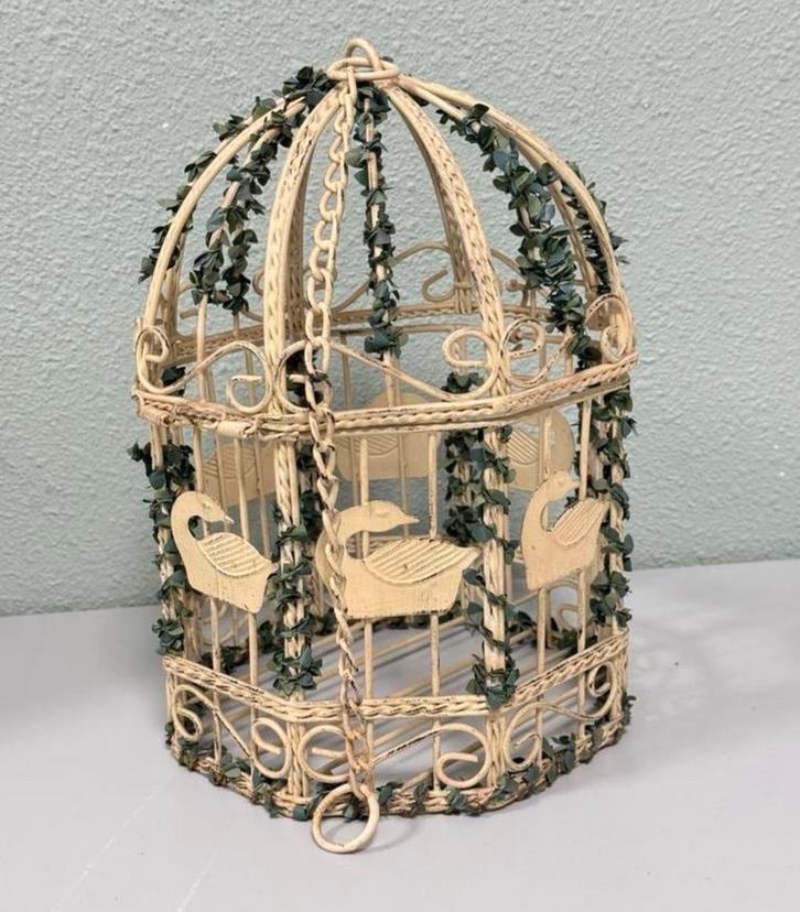 Brocante curiosa Vogelkooi deco decoratie 30x20 cm Groot, Antiek en Kunst, Curiosa en Brocante, Ophalen of Verzenden