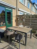 buitentafel met stoelen, Tuin en Terras, Ophalen, Gebruikt, Rechthoekig, Kunststof