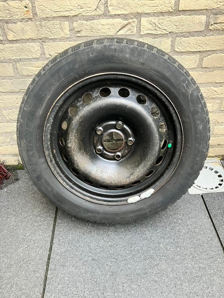 4 Winterbanden Michelin Alpine op stalen velg, Ophalen of Verzenden