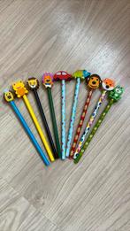 9 uitdeelcadeautjes - potlood met gum - kinderfeestje, Ophalen of Verzenden, Nieuw, Potlood of Stift
