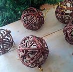 Kerstballen - kleur: roest brons - met glimmers, Ophalen of Verzenden, Zo goed als nieuw