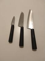 3-piece knife set, Ophalen of Verzenden, Zo goed als nieuw, Rvs of Chroom
