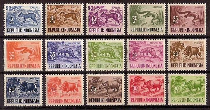 Indonesie Zonnebloem nr 164/78 postfris 1956, Postzegels en Munten, Postzegels | Azië, Postfris, Zuidoost-Azië, Ophalen of Verzenden