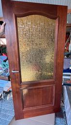 Houten Binnendeur met Glas, Ophalen, Gebruikt, 80 tot 100 cm, Binnendeur