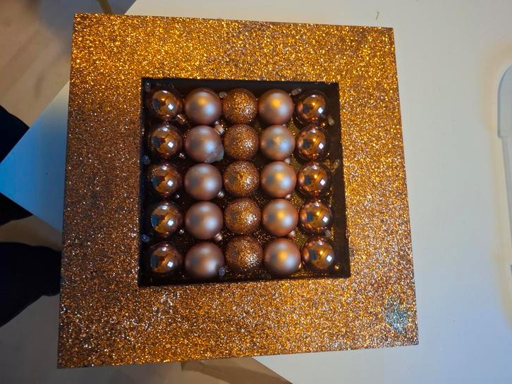 Kerstdeco Lijst met Kerstballen, Huis en Inrichting, Woonaccessoires | Lijsten, Zo goed als nieuw, Minder dan 50 cm, Minder dan 50 cm