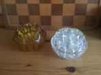 2 bloemstekers helder en amber, Antiek en Kunst, Antiek | Glas en Kristal, Verzenden