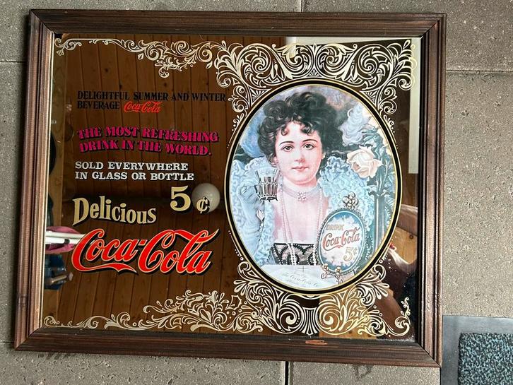 Reclame spiegel CocaCola, Antiek en Kunst, Antiek | Spiegels, Minder dan 50 cm, Minder dan 100 cm, Rechthoekig, Ophalen
